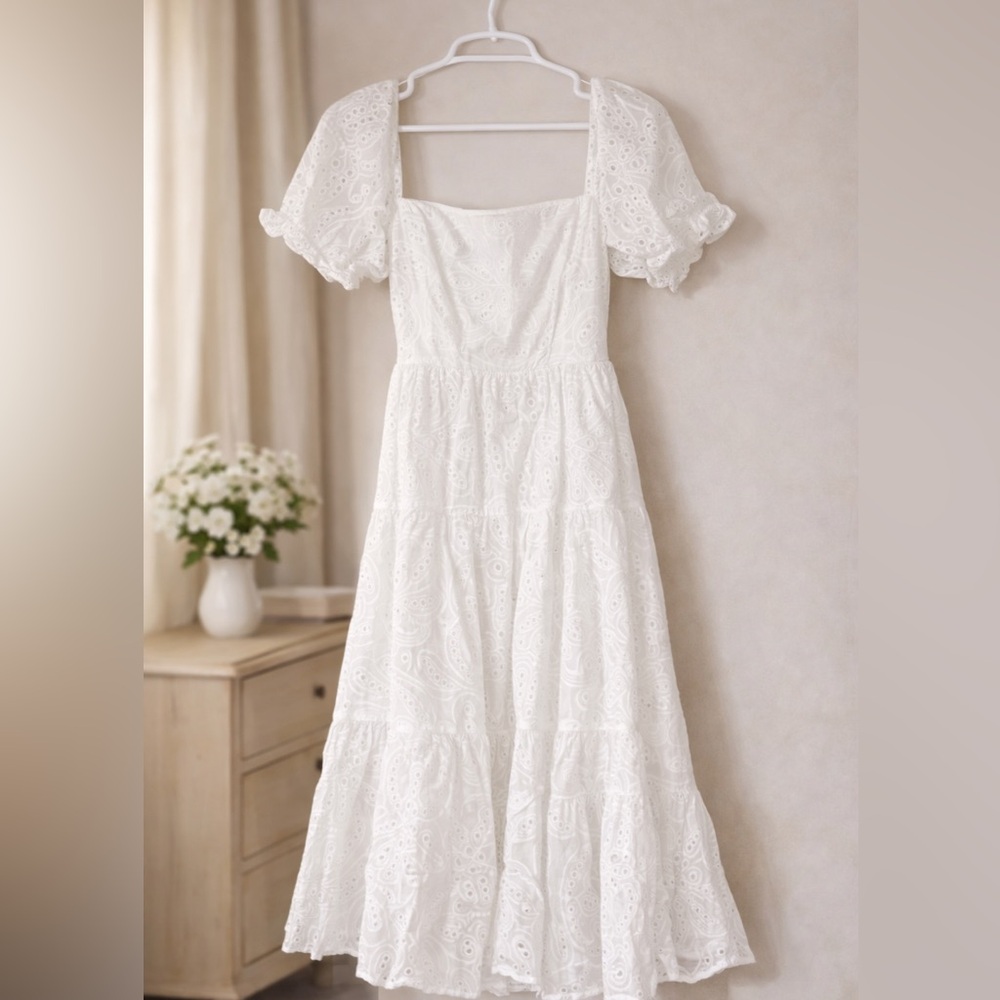 Francesca's Collections White Eyelet Dress